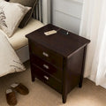 3-Drawer Nightstand with USB Charging – Set of 2