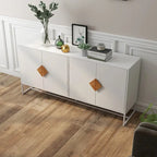 2-Door Sideboard Cabinet with Square Handles – MDF and Iron Frame