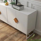 2-Door Sideboard Cabinet with Square Handles – MDF and Iron Frame