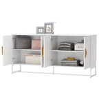 2-Door Sideboard Cabinet with Square Handles – MDF and Iron Frame