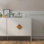 2-Door Sideboard Cabinet with Square Handles – MDF and Iron Frame