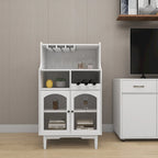 Living Room Wine Cabinet with Removable Wine Rack and Wine Glass Rack - 27.56L * 15.75W * 50.39H