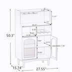 Living Room Wine Cabinet with Removable Wine Rack and Wine Glass Rack - 27.56L * 15.75W * 50.39H