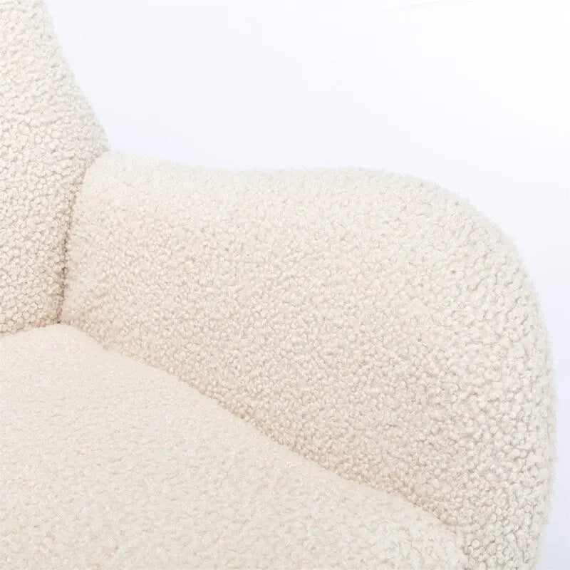 Teddy Fabric Rocking Chair with Metal Frame and Rubberwood Legs – 33"L x 26.8"W x 36.2"H