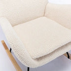 Teddy Fabric Rocking Chair with Metal Frame and Rubberwood Legs – 33"L x 26.8"W x 36.2"H