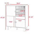 Modern Wood Sideboard Cabinet with Round Legs and Shelf