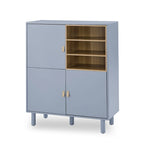 Modern Wood Sideboard Cabinet with Round Legs and Shelf
