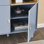 Modern Wood Sideboard Cabinet with Round Legs and Shelf