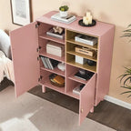 Modern Wood Sideboard Cabinet with Round Legs and Shelf