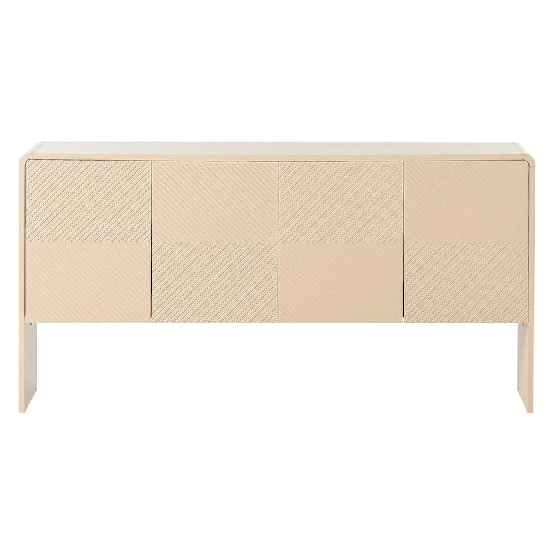 60L Large Storage Space Cabinet with 4 Doors and Rebound Device