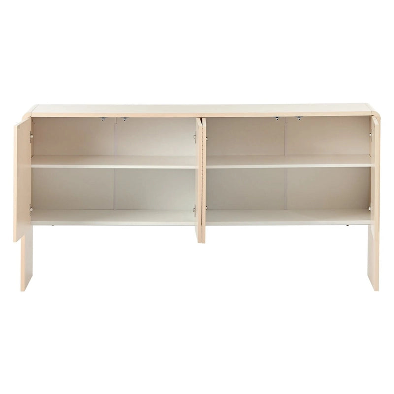 60L Large Storage Space Cabinet with 4 Doors and Rebound Device