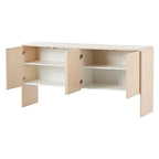 60L Large Storage Space Cabinet with 4 Doors and Rebound Device