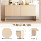 60L Large Storage Space Cabinet with 4 Doors and Rebound Device