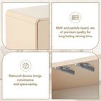 60L Large Storage Space Cabinet with 4 Doors and Rebound Device