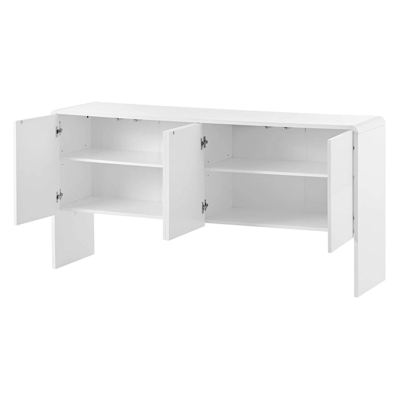 60L Large Storage Space Cabinet with 4 Doors and Rebound Device