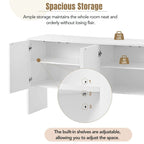60L Large Storage Space Cabinet with 4 Doors and Rebound Device
