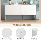 60L Large Storage Space Cabinet with 4 Doors and Rebound Device