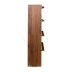 Storage Cabinet with Flip-Up Clear Glass Doors – Walnut Brown / White