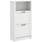 Shoe Storage Cabinet with Open Shelf and 2 Flip Drawers – 22.75"W x 9.5"D x 41.25"H