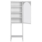 5-Tier Metal Storage Cabinet with Tempered Glass Doors and Adjustable Shelves