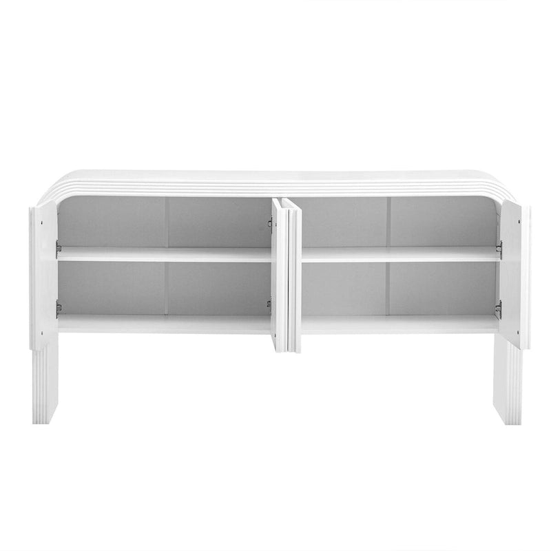 Striped Storage Cabinet with 4 Doors