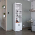 71 in. Tall Bar Cabinet with Wine Rack, Stemware Holder and 5 Shelves