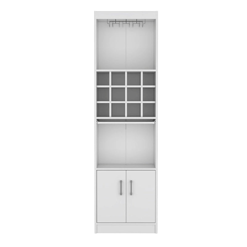 71 in. Tall Bar Cabinet with Wine Rack, Stemware Holder and 5 Shelves