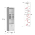 71 in. Tall Bar Cabinet with Wine Rack, Stemware Holder and 5 Shelves