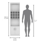 71 in. Tall Bar Cabinet with Wine Rack, Stemware Holder and 5 Shelves