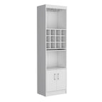 71 in. Tall Bar Cabinet with Wine Rack, Stemware Holder and 5 Shelves