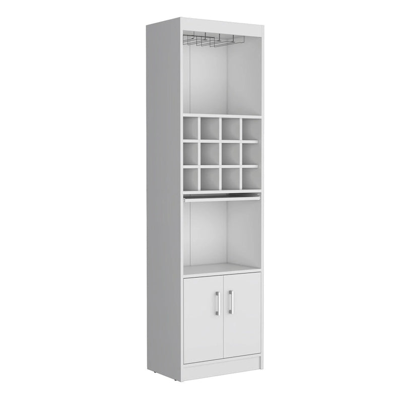 71 in. Tall Bar Cabinet with Wine Rack, Stemware Holder and 5 Shelves