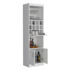 71 in. Tall Bar Cabinet with Wine Rack, Stemware Holder and 5 Shelves