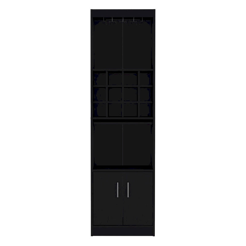 71 in. Tall Bar Cabinet with Wine Rack, Stemware Holder and 5 Shelves