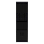 71 in. Tall Bar Cabinet with Wine Rack, Stemware Holder and 5 Shelves