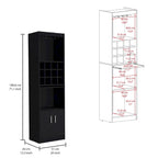 71 in. Tall Bar Cabinet with Wine Rack, Stemware Holder and 5 Shelves