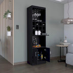 71 in. Tall Bar Cabinet with Wine Rack, Stemware Holder and 5 Shelves