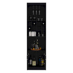 71 in. Tall Bar Cabinet with Wine Rack, Stemware Holder and 5 Shelves