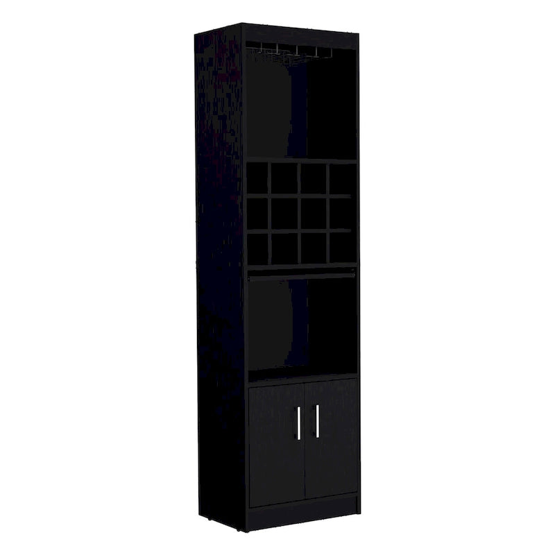 71 in. Tall Bar Cabinet with Wine Rack, Stemware Holder and 5 Shelves