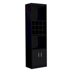 71 in. Tall Bar Cabinet with Wine Rack, Stemware Holder and 5 Shelves