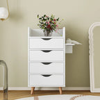4-Layer Salon Storage Cabinet with Drawers and Dryer Holders