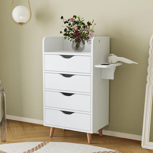 4-Layer Salon Storage Cabinet with Drawers and Dryer Holders