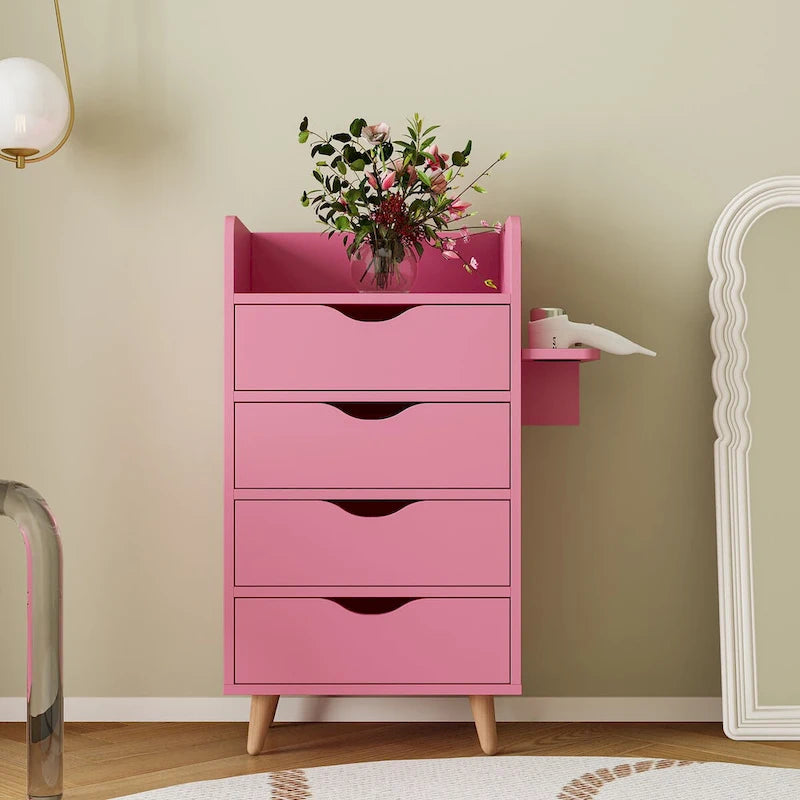 4-Layer Salon Storage Cabinet with Drawers and Dryer Holders