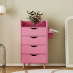 4-Layer Salon Storage Cabinet with Drawers and Dryer Holders