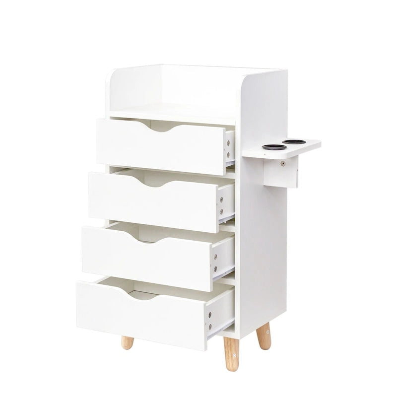 4-Layer Salon Storage Cabinet with Drawers and Dryer Holders
