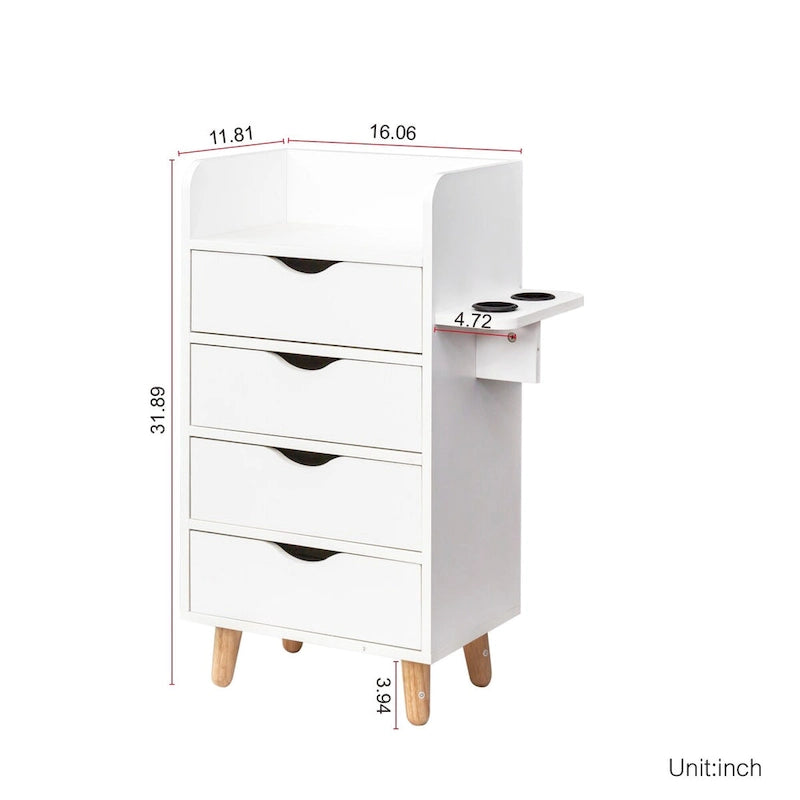 4-Layer Salon Storage Cabinet with Drawers and Dryer Holders