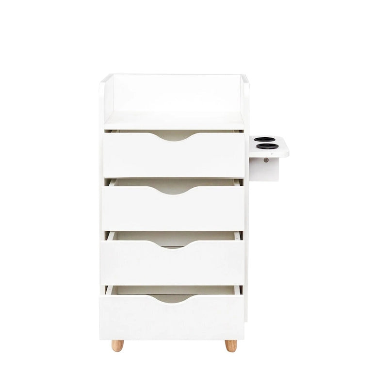 4-Layer Salon Storage Cabinet with Drawers and Dryer Holders