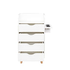 4-Layer Salon Storage Cabinet with Drawers and Dryer Holders