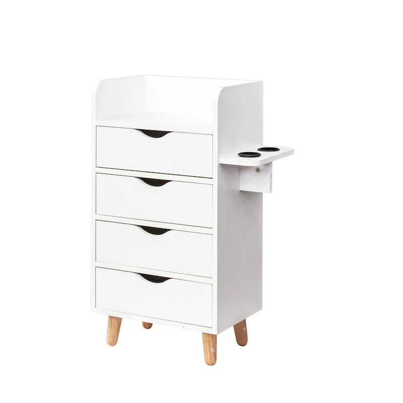 4-Layer Salon Storage Cabinet with Drawers and Dryer Holders
