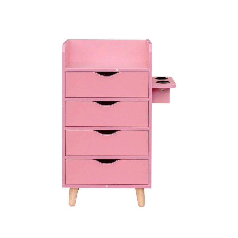 4-Layer Salon Storage Cabinet with Drawers and Dryer Holders