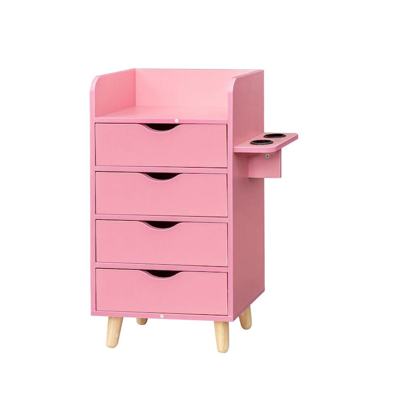 4-Layer Salon Storage Cabinet with Drawers and Dryer Holders